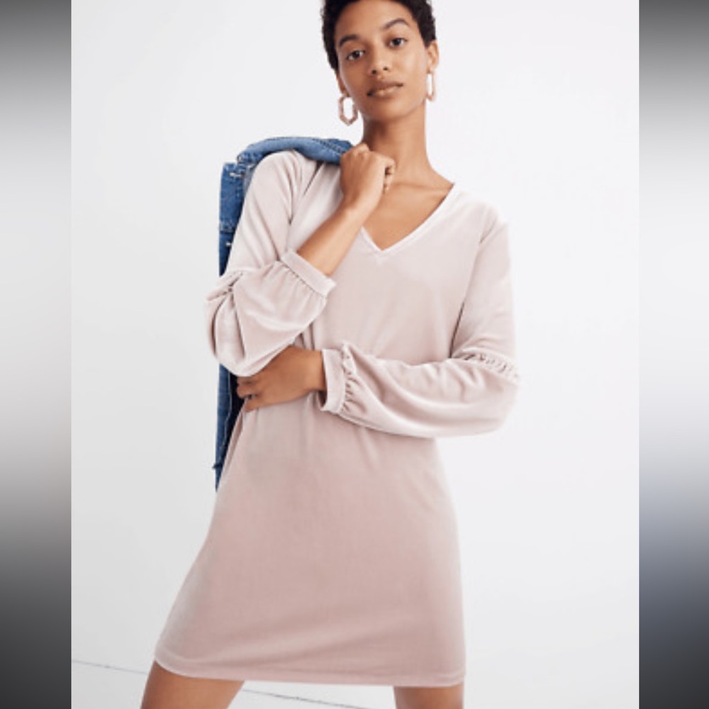 NWT MADEWELL Velvet‎ Balloon Sleeve Mini Dress